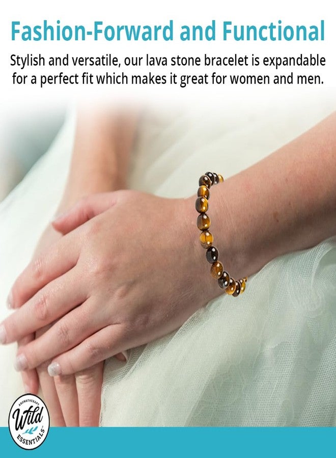 mEssentials Wild Essentials Tiger Eye Lava Stone Essential Oil Diffuser Bracelet, Expandable up to 8 inches, Aromatherapy Jewelry Gift Set and 100% Pure Oils (Lavender, Lemongrass, Orange and Peppermint) - Image 5